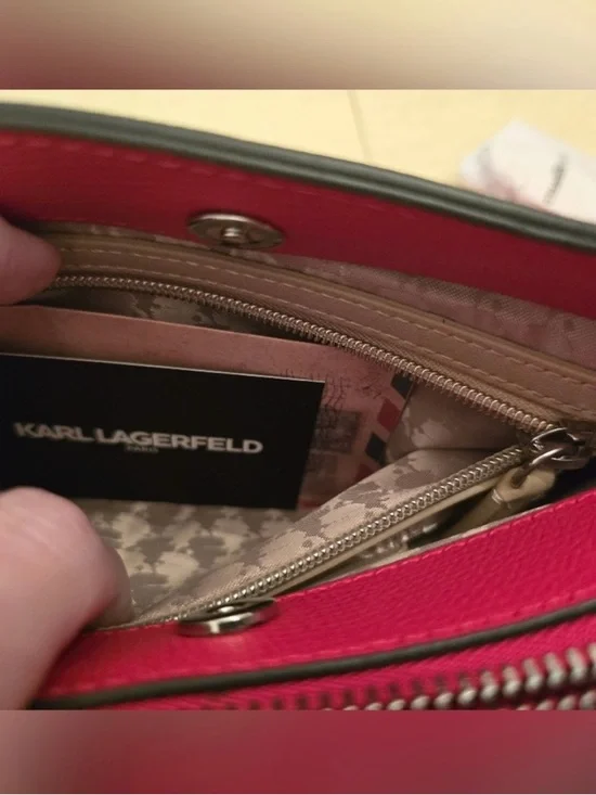 Karl Lagerfeld Paris French Rose Crossbody Clutch Bag Paris Pins Wristlet NWT - Picture 9 of 12